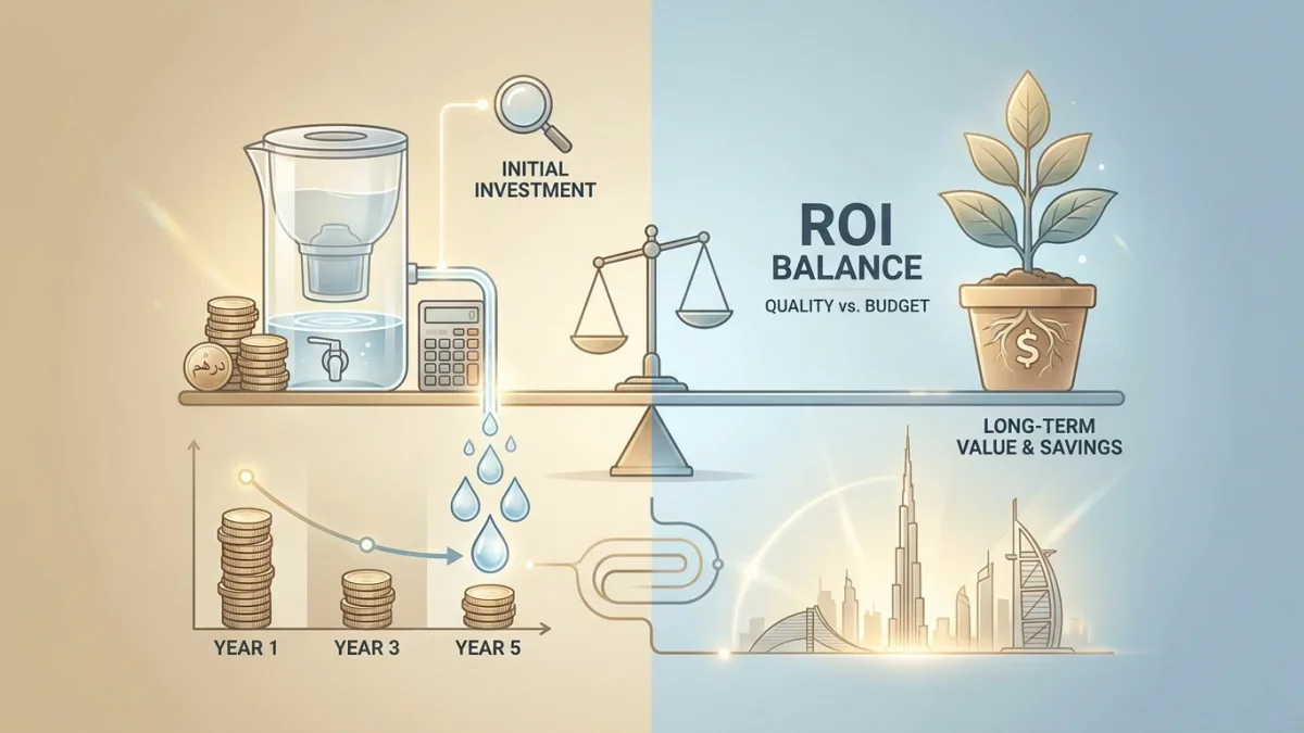 Detailed financial chart displaying the long-term return on investment for water filtration systems.