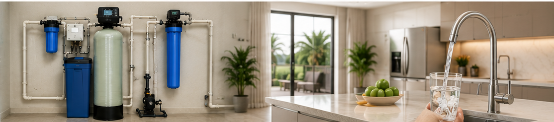 Whole house water filtration system installation in Dubai UAE for villas and homes